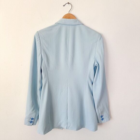 J. Crew Women’s Light Blue Double Breasted Four Button Notched Collar Blazer - Picture 2 of 7